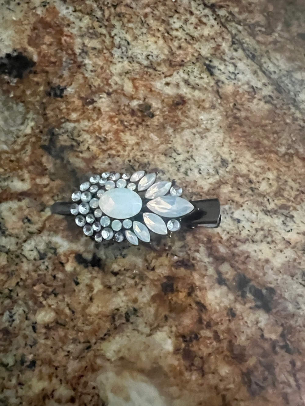 Opal and Crystal Black Decorative Hair Clip
